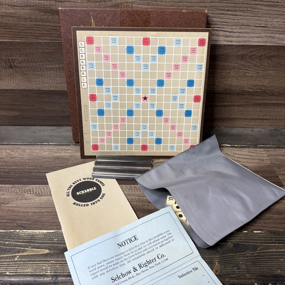 Vtg Traveling Magnetic Scrabble Edition  Game 1954 Crossword Family